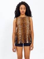 Animal print top with tassels
