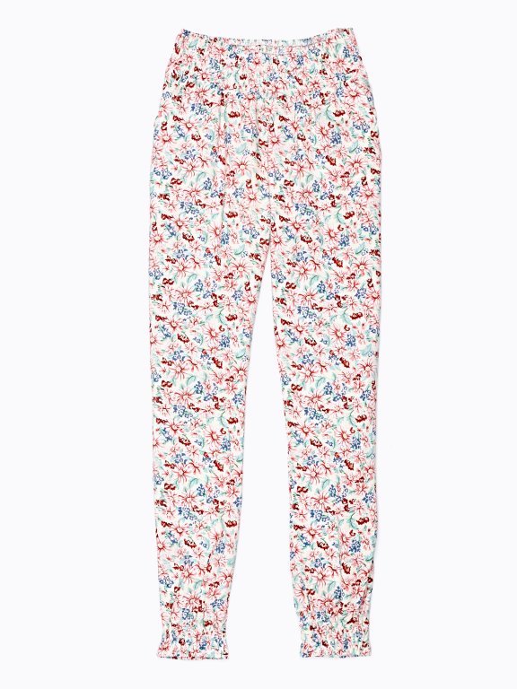 Jogger trousers with floral print