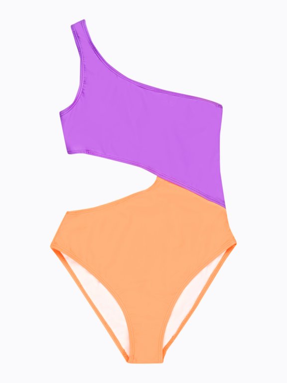 Vícebarevné plavky s jedním ramínkem