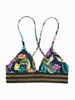 Tropical print bikini top