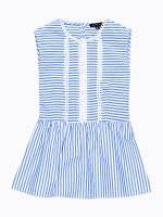 Striped peplum top with croched detail
