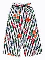 Striped culottes with flower print