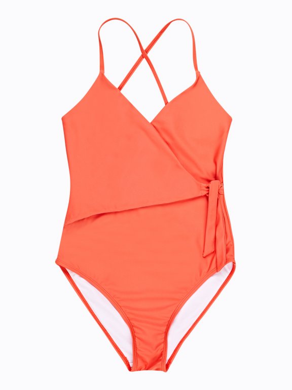 Swimsuit with wrap top part