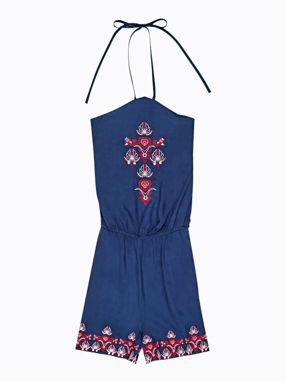 Short embroidered jumpsuit