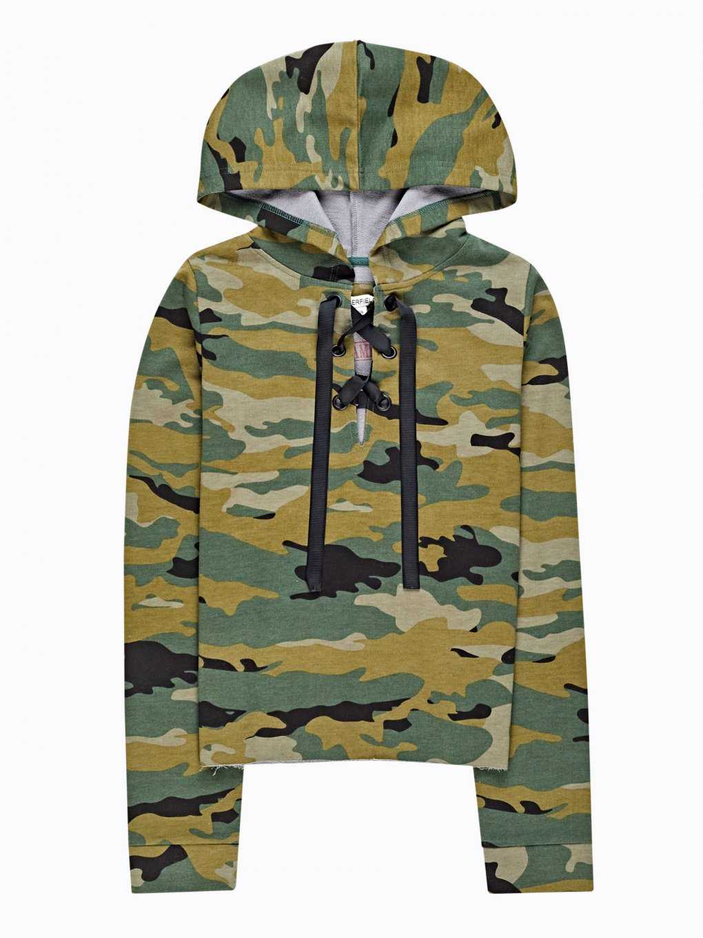 Crop hoodie in camo print