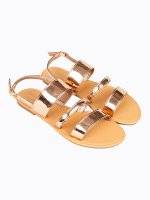 Metallic flat sandals