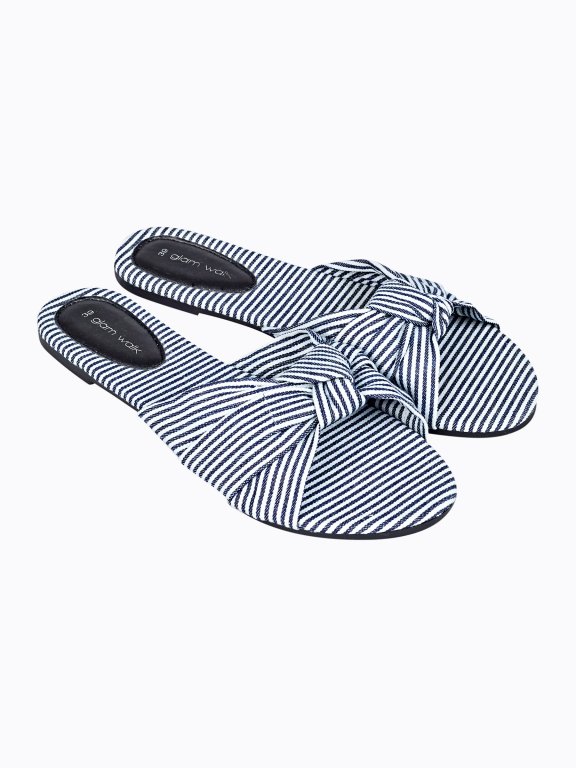 Striped slides with knot