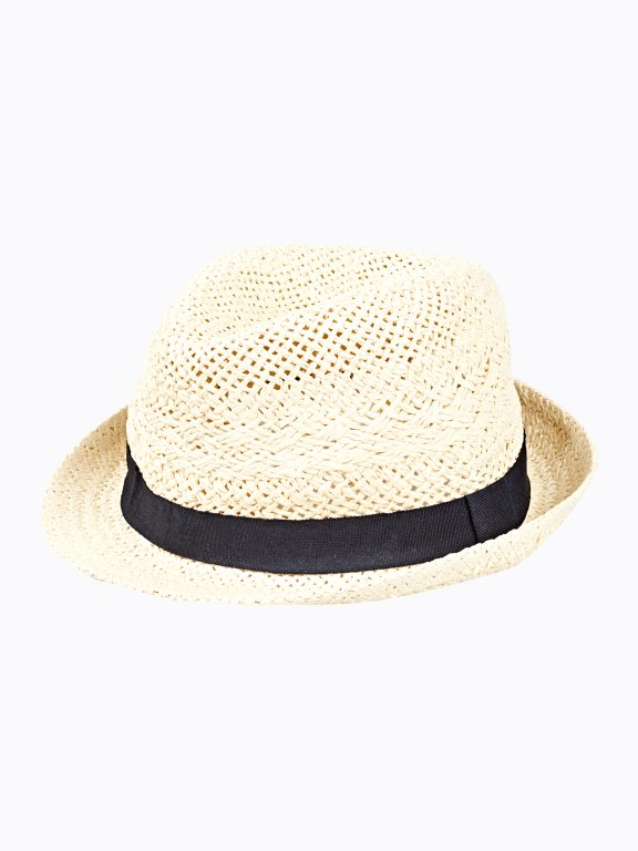 Fedora hat with contrast tape