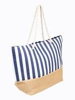 Striped beach bag