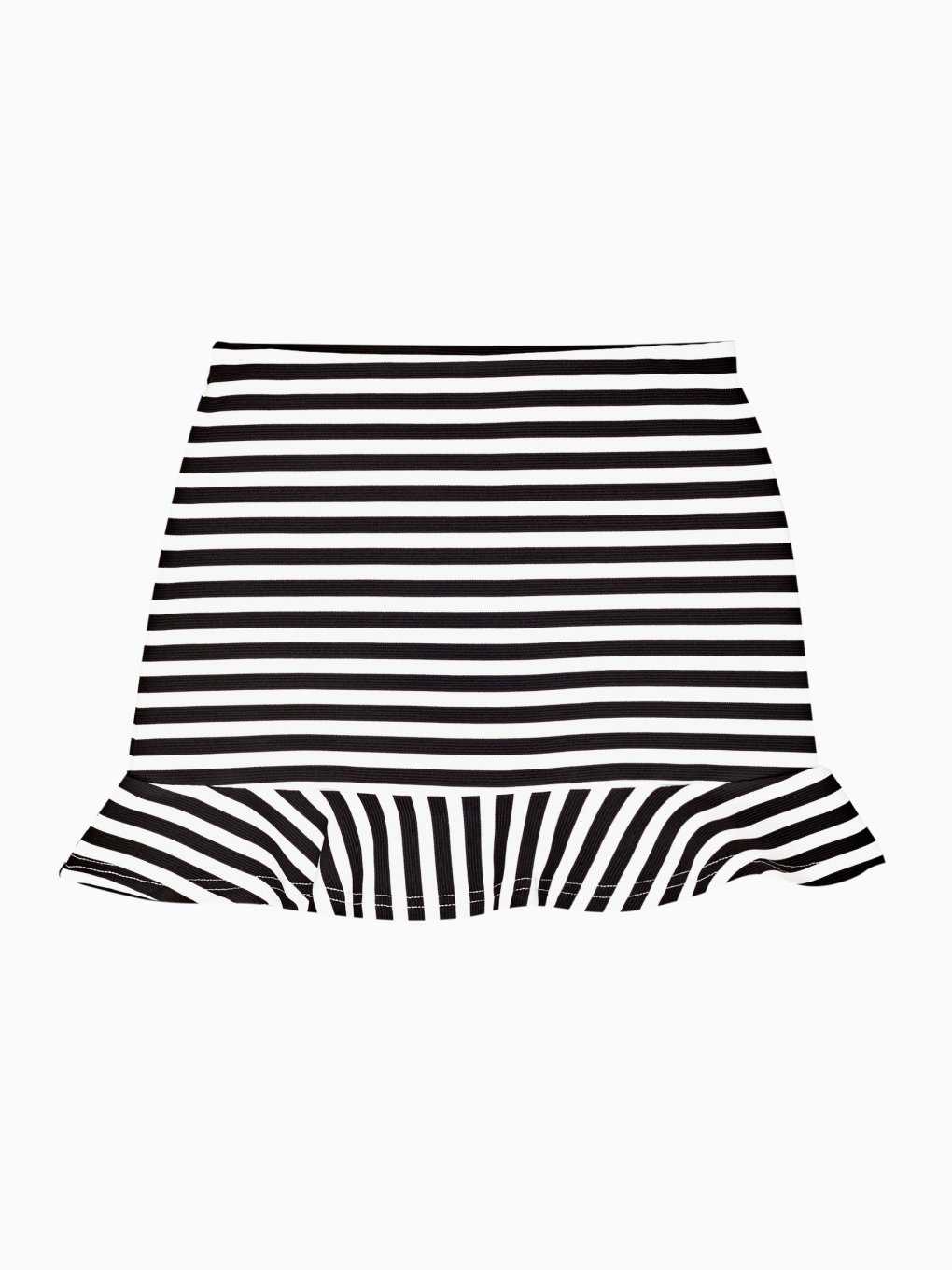 Striped skirt with ruffle on hem