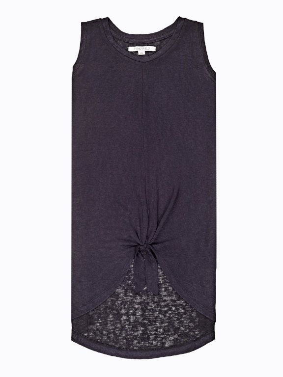 Longline tank top with knot