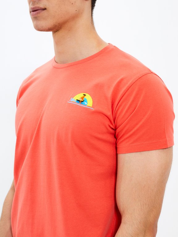 T-shirt with chest embroidery