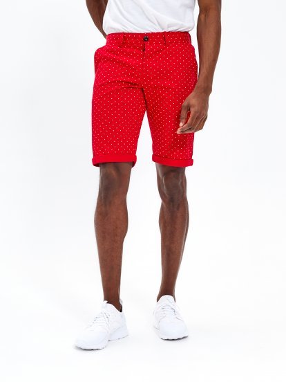 Polka dot print stretch shorts