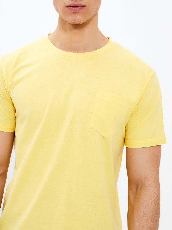 Basic slub jersey t-shirt with chest pocket