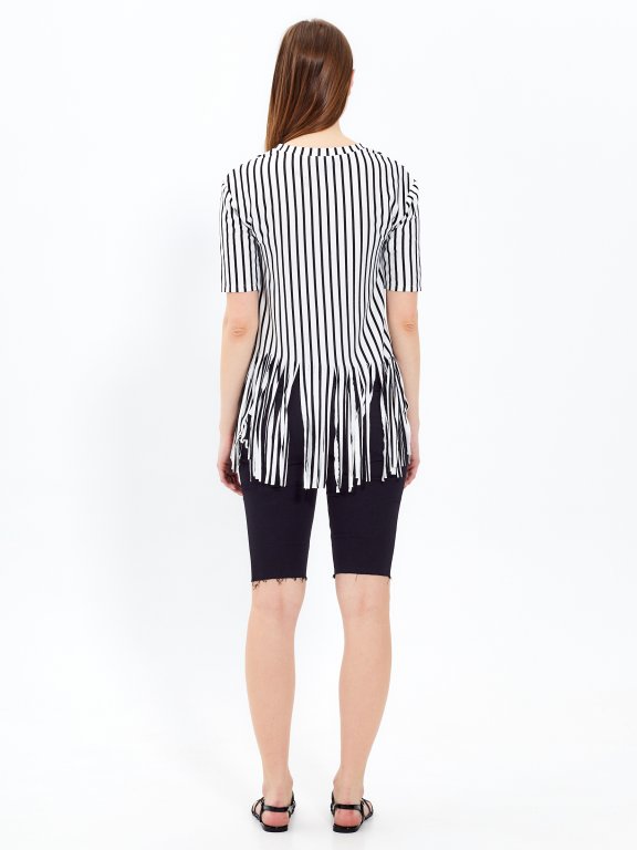 Striped top with tassels