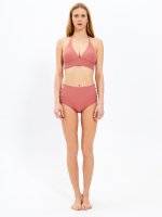 High waist bikini bottom with cutouts
