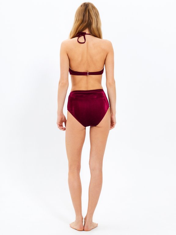 Ribbed high waist bikini bottom