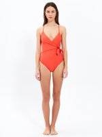 Swimsuit with wrap top part