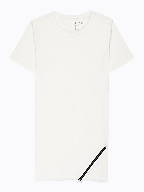 Longline t-shirt with zipper