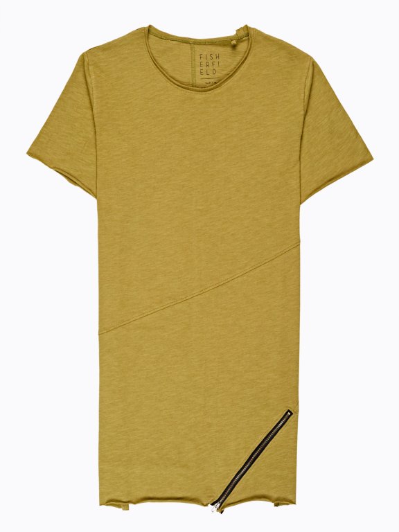 Longline t-shirt with zipper