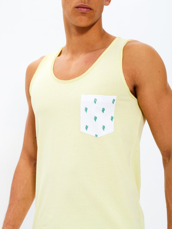 Tank top with chest pocket
