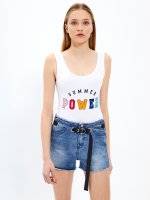 Bodysuit with message print