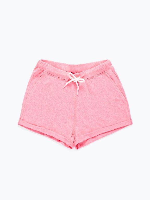 Sweat shorts with contrast lace