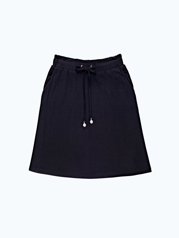 Jersey skirt with pockets