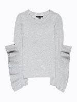 Sweater with sleeve ruffle