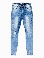 DAMAGED SKINNY JEANS IN MID BLUE WASH
