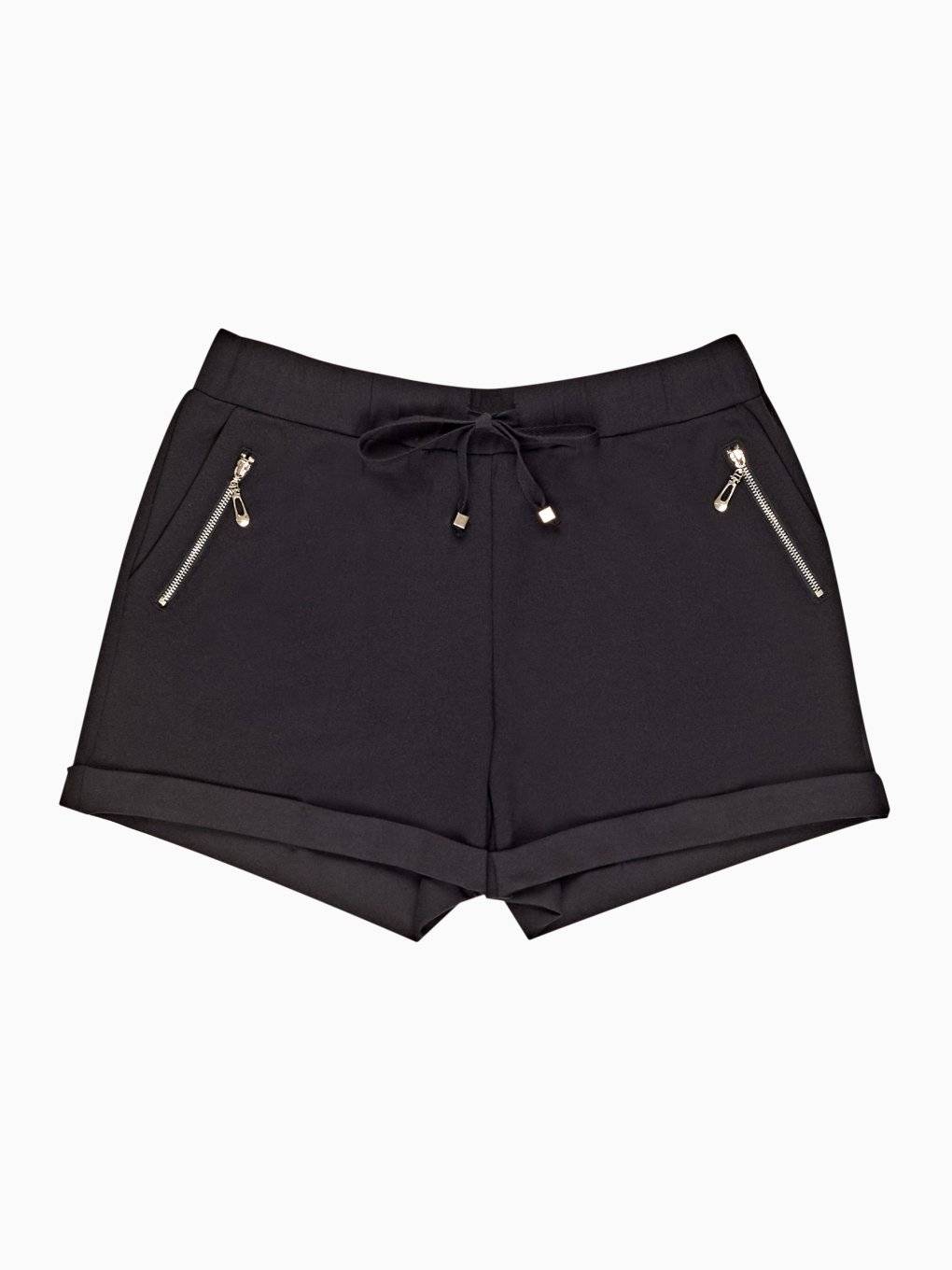 Shorts with decorative zippers