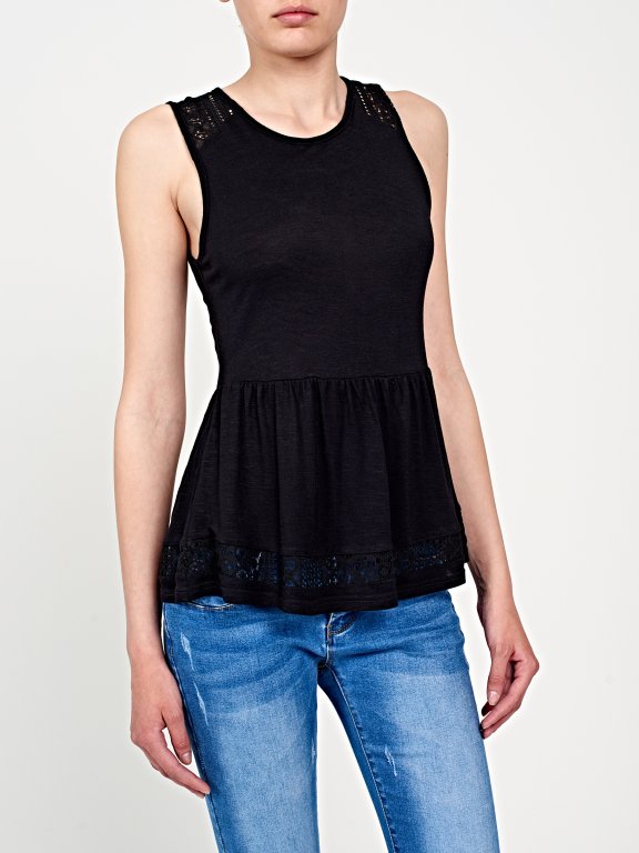Peplum top with lace detials