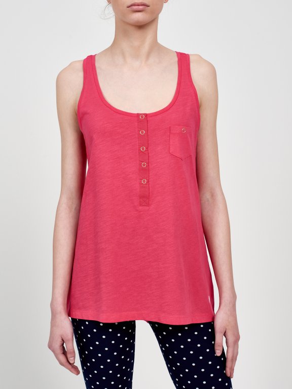 Tank top with front buttons