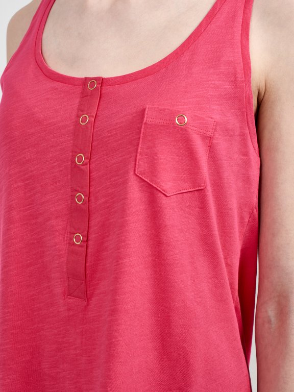 Tank top with front buttons