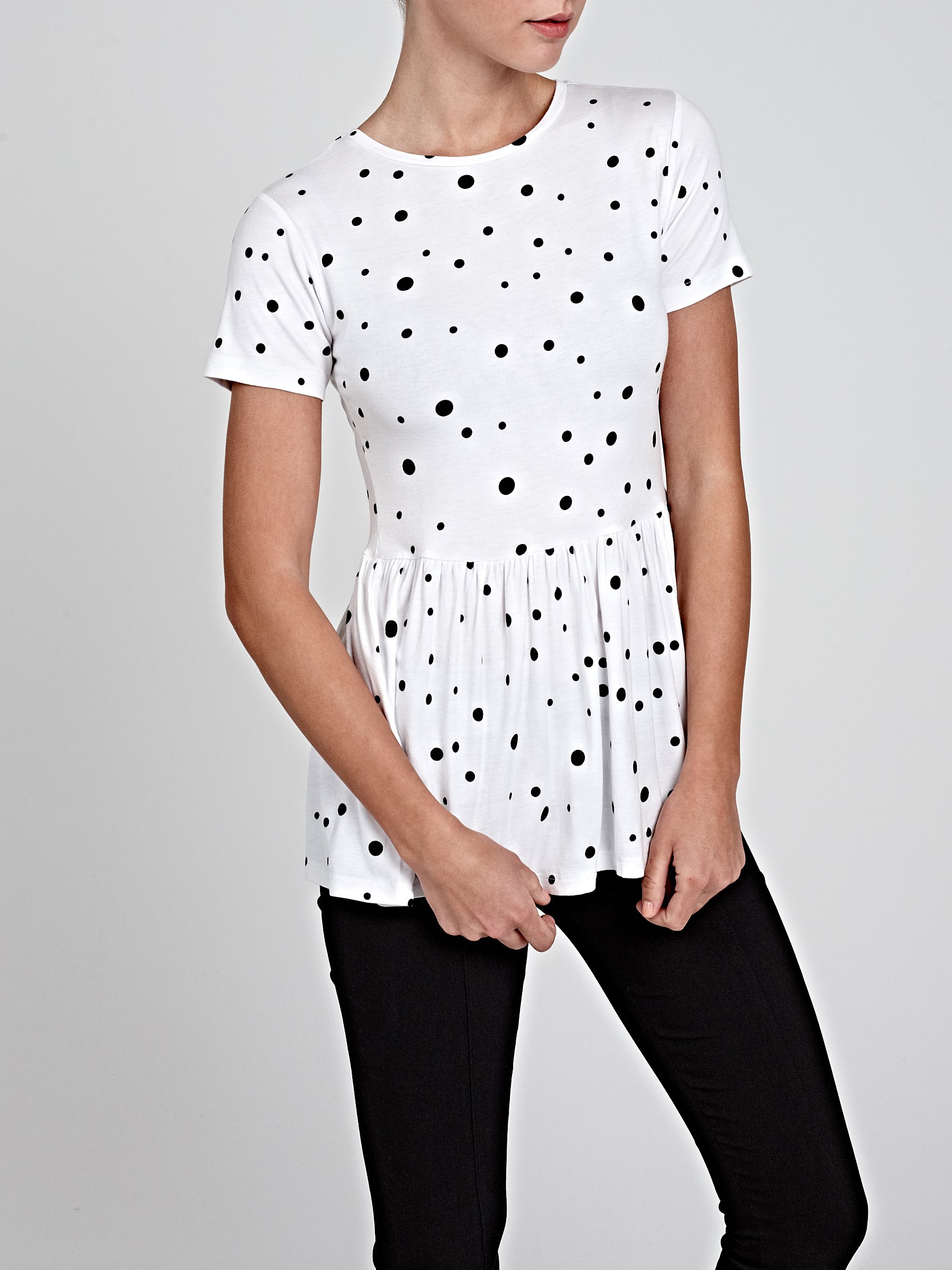 polka dot peplum top