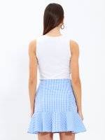 Gingham skirt with ruffle