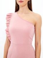 One shoulder bodycon dress with ruffle