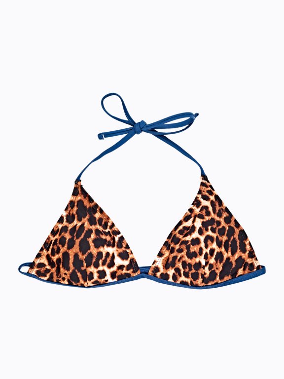 Animal print triangle bikini top