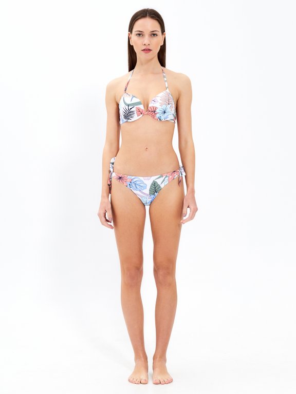 Printed push-up bikini top