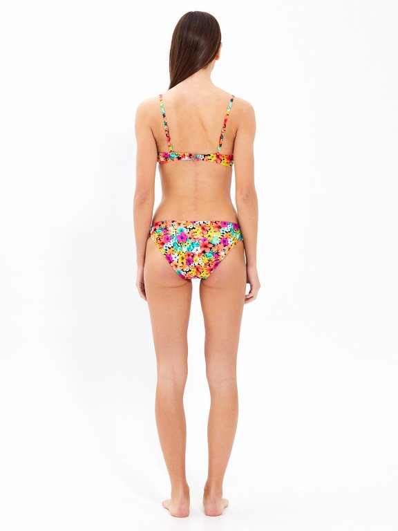 Floral print push-up bikini top