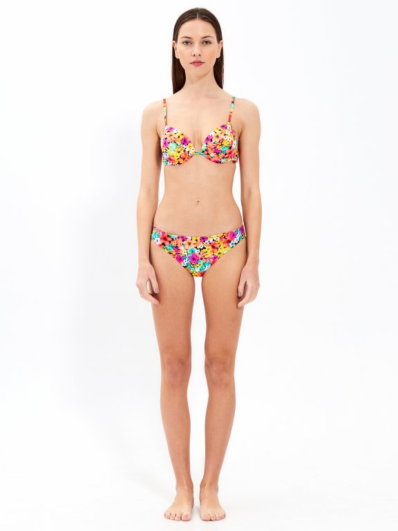 Floral print push-up bikini top