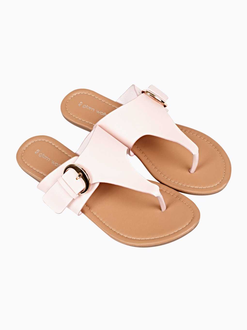 Flat slides with buckle details
