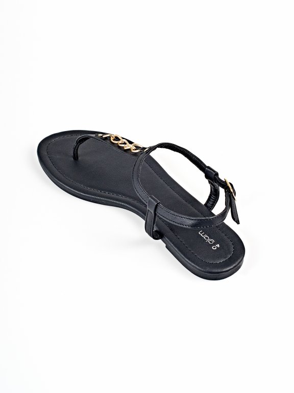 Chain detail flat sandals