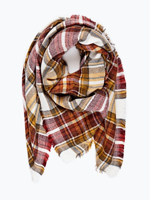 Oversized check scarf