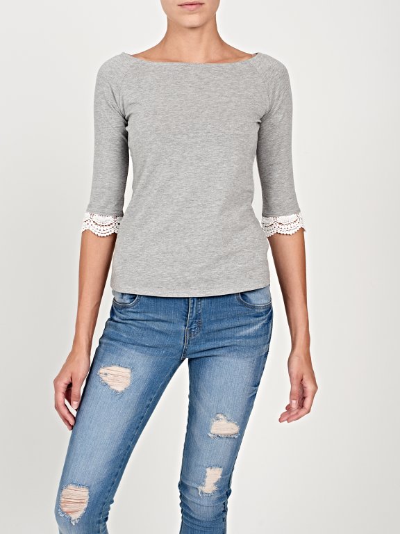 T-shirt with lace detail