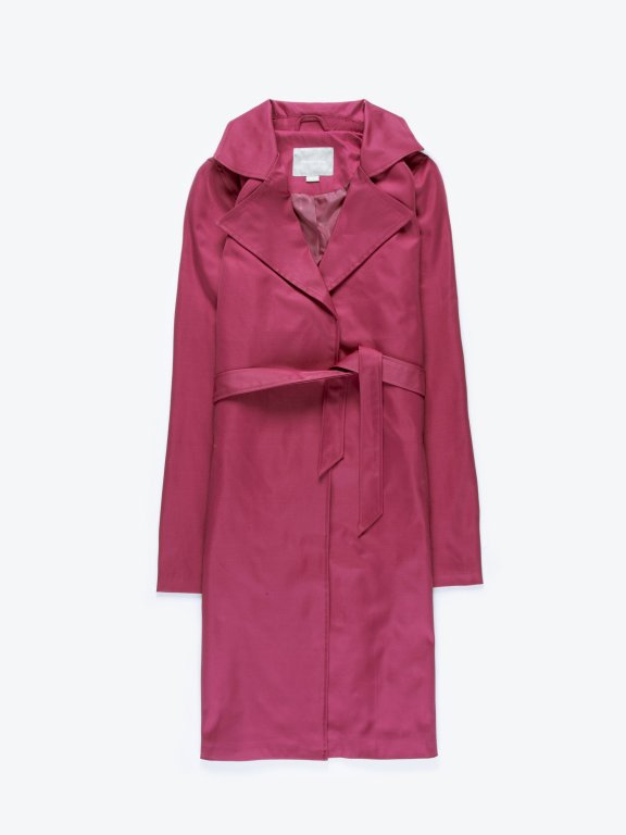 Plain belted duster coat