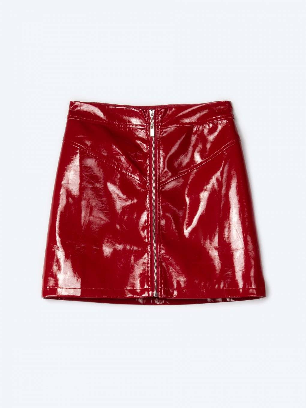 Vinyl effect mini skirt