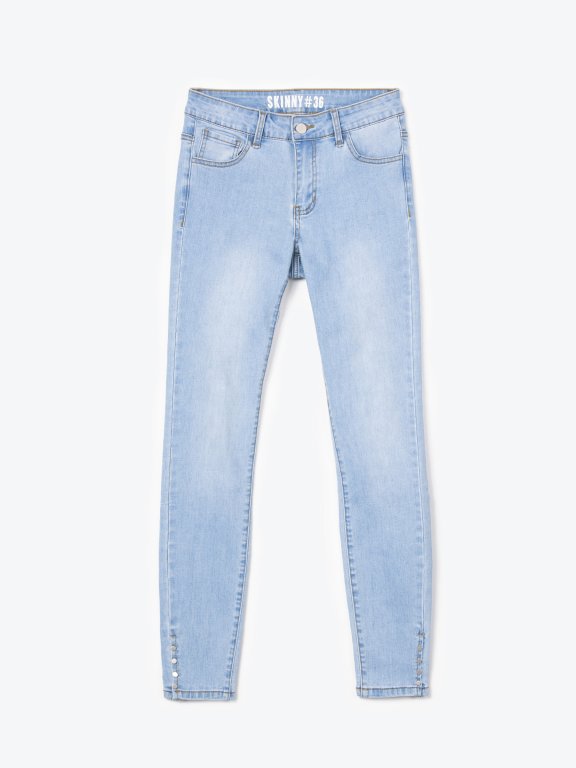 Jeansy skinny z przezroczystymi kieszeniami