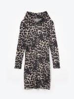 Funnel neck leopard print dress