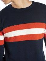 Cotton jumper with stripes